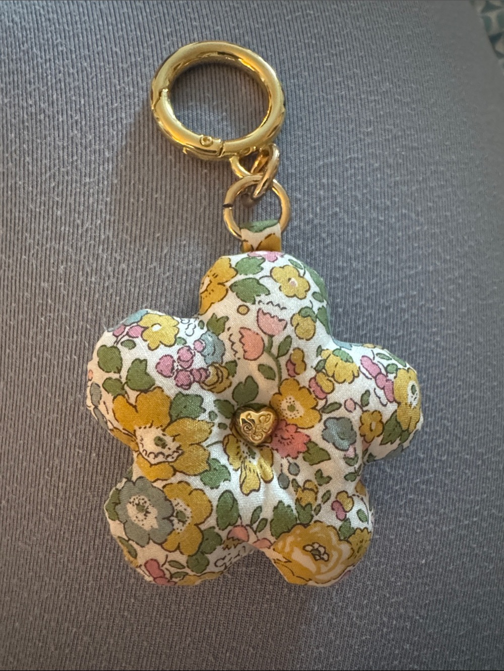 Stoney Clover Lane Flower Bag Charm Made w/ Liberty Fabric